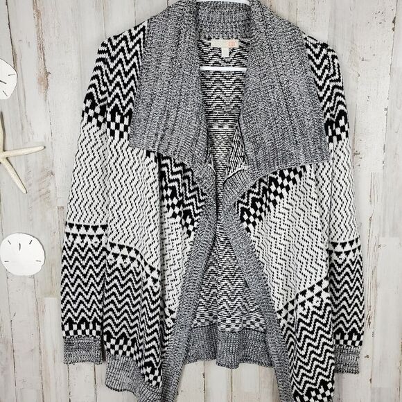 Gianni Bini Cardigan Sweater Black White Size XS - Picture 11 of 12